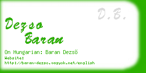 dezso baran business card